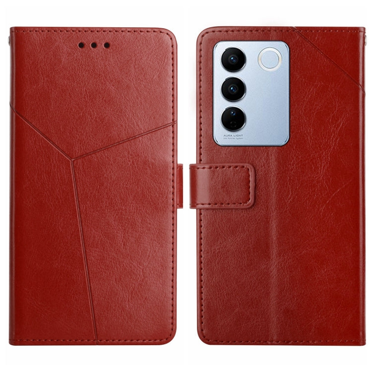 HT01 Y-shaped Pattern Flip Leather Phone Case, For vivo V27E 4G Global, For vivo Y02A 4G / Y02 4G / Y11 2023, For vivo Y55S 5G 2023 / Y55 5G / T1 5G, For vivo Y75 5G Global