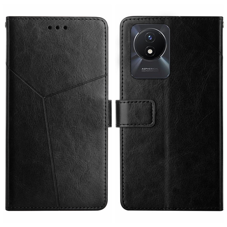 HT01 Y-shaped Pattern Flip Leather Phone Case, For vivo V27E 4G Global, For vivo Y02A 4G / Y02 4G / Y11 2023, For vivo Y55S 5G 2023 / Y55 5G / T1 5G, For vivo Y75 5G Global