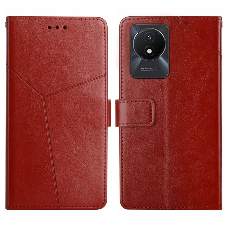 HT01 Y-shaped Pattern Flip Leather Phone Case, For vivo V27E 4G Global, For vivo Y02A 4G / Y02 4G / Y11 2023, For vivo Y55S 5G 2023 / Y55 5G / T1 5G, For vivo Y75 5G Global
