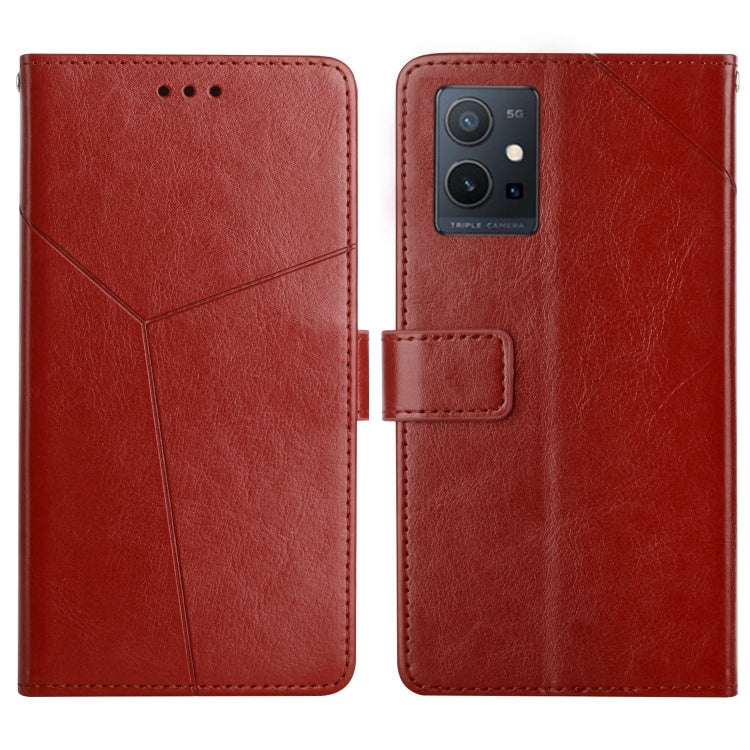 HT01 Y-shaped Pattern Flip Leather Phone Case, For vivo V27E 4G Global, For vivo Y02A 4G / Y02 4G / Y11 2023, For vivo Y55S 5G 2023 / Y55 5G / T1 5G, For vivo Y75 5G Global