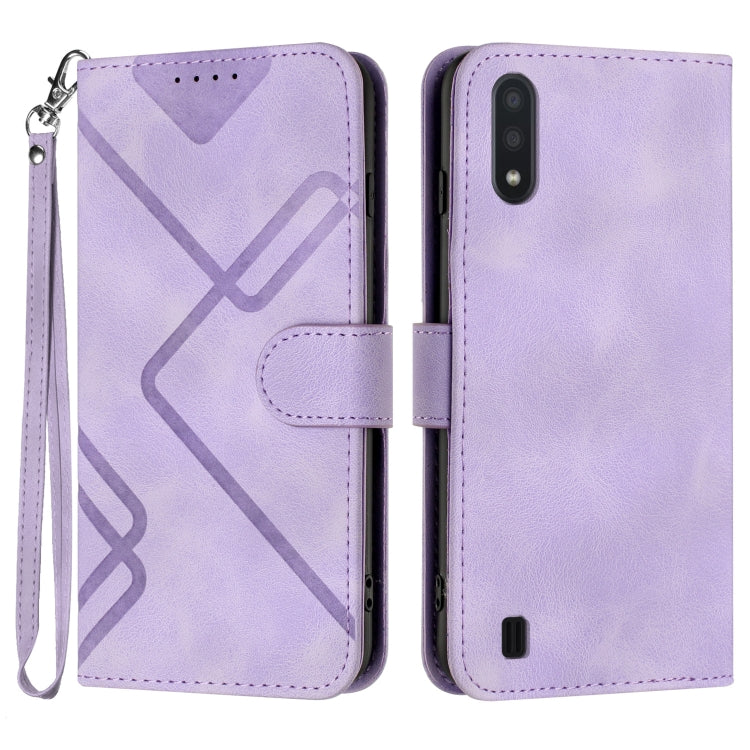 Line Pattern Skin Feel Leather Phone Case, For Samsung Galaxy A12, For Samsung Galaxy Note20 Ultra, For Samsung Galaxy Note20, For Samsung Galaxy A01 / M01