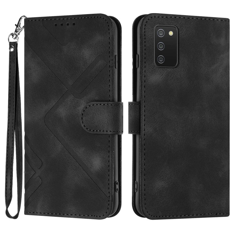 Line Pattern Skin Feel Leather Phone Case, For Samsung Galaxy S21 5G, For Samsung Galaxy S21+ 5G, For Samsung Galaxy S21 Ultra 5G, For Samsung Galaxy A02s 164mm