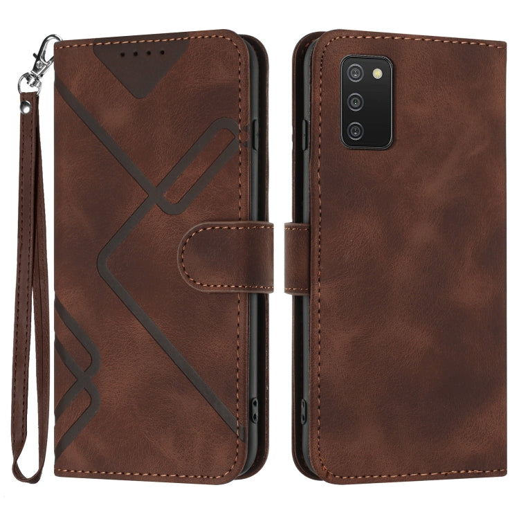 Line Pattern Skin Feel Leather Phone Case, For Samsung Galaxy S21 5G, For Samsung Galaxy S21+ 5G, For Samsung Galaxy S21 Ultra 5G, For Samsung Galaxy A02s 164mm