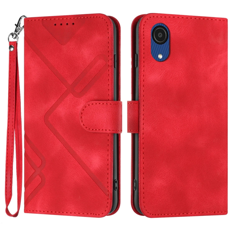 Line Pattern Skin Feel Leather Phone Case, For Samsung Galaxy M33 5G Global, For Samsung Galaxy A53 5G, For Samsung Galaxy A73 5G, For Samsung Galaxy A03 Core