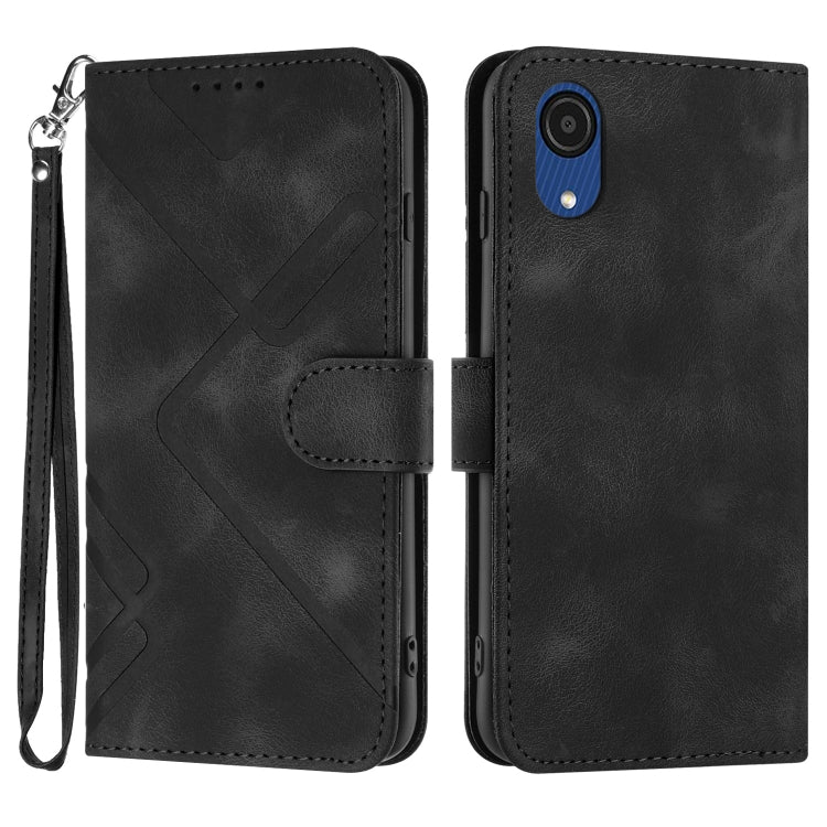 Line Pattern Skin Feel Leather Phone Case, For Samsung Galaxy M33 5G Global, For Samsung Galaxy A53 5G, For Samsung Galaxy A73 5G, For Samsung Galaxy A03 Core