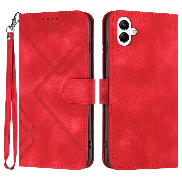 Line Pattern Skin Feel Leather Phone Case, For Samsung Galaxy A34 5G, For Samsung Galaxy A54 5G, For Samsung Galaxy A04e, For Samsung Galaxy S23 Ultra 5G