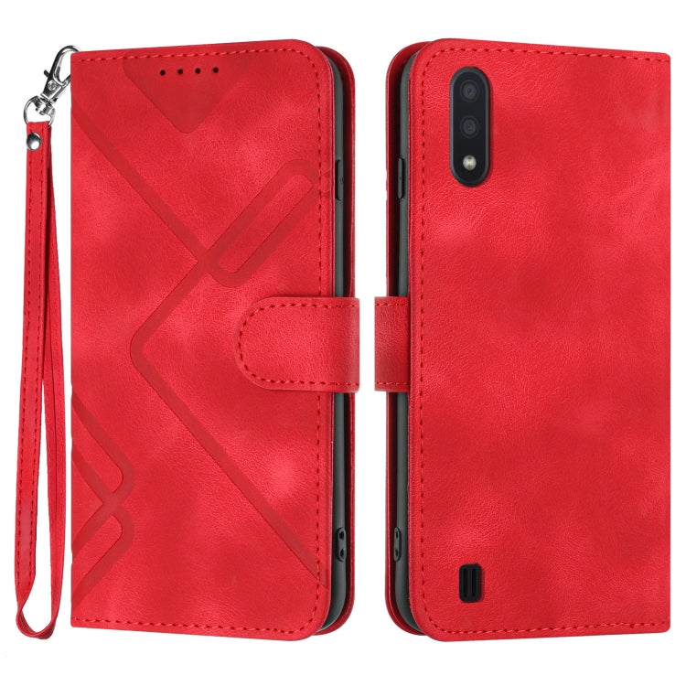Line Pattern Skin Feel Leather Phone Case, For Samsung Galaxy A40, For Samsung Galaxy A10 / M10, For Samsung Galaxy A20 / A30, For Samsung Galaxy S10e