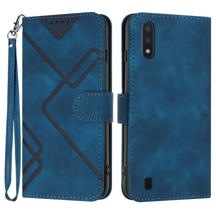 Line Pattern Skin Feel Leather Phone Case, For Samsung Galaxy A40, For Samsung Galaxy A10 / M10, For Samsung Galaxy A20 / A30, For Samsung Galaxy S10e