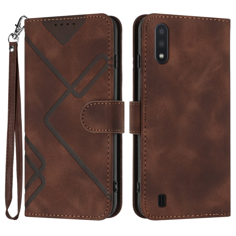 Line Pattern Skin Feel Leather Phone Case, For Samsung Galaxy A40, For Samsung Galaxy A10 / M10, For Samsung Galaxy A20 / A30, For Samsung Galaxy S10e