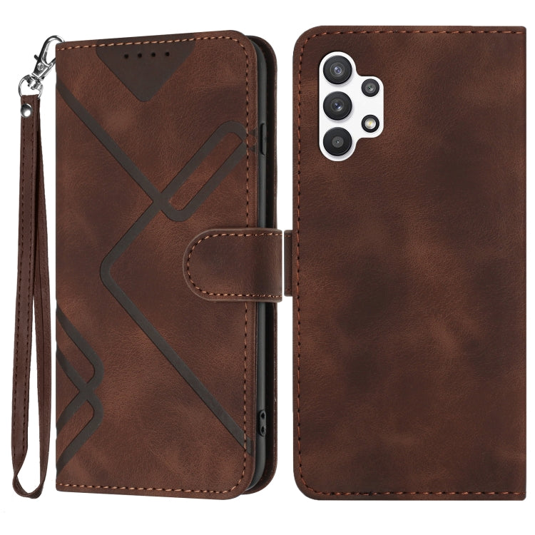 Line Pattern Skin Feel Leather Phone Case, For Samsung Galaxy A33 5G, For Samsung Galaxy A13 4G, For Samsung Galaxy S22 Ultra 5G, For Samsung Galaxy S22+ 5G