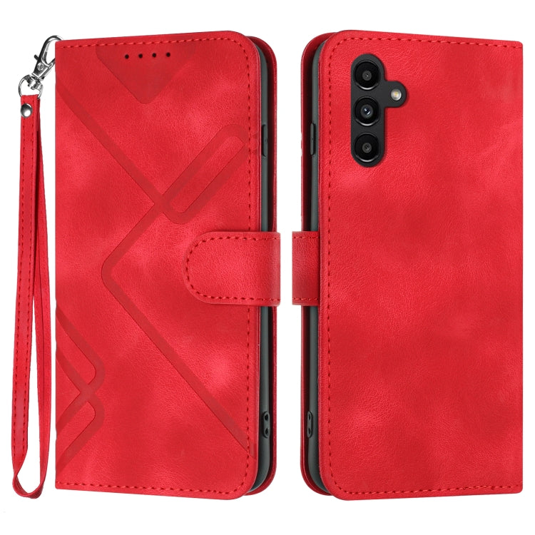 Line Pattern Skin Feel Leather Phone Case, For Samsung Galaxy S23+ 5G, For Samsung Galaxy S23 5G, For Samsung Galaxy A14 5G, For Samsung Galaxy M13 India / F13