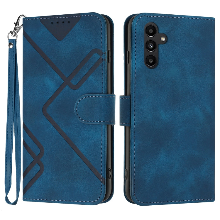Line Pattern Skin Feel Leather Phone Case, For Samsung Galaxy S23+ 5G, For Samsung Galaxy S23 5G, For Samsung Galaxy A14 5G, For Samsung Galaxy M13 India / F13