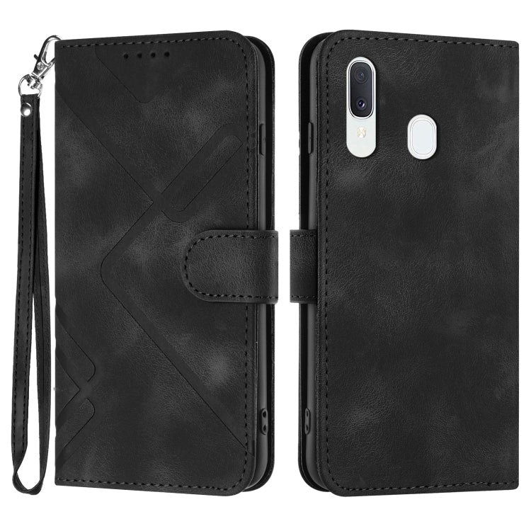 Line Pattern Skin Feel Leather Phone Case, For Samsung Galaxy A20s, For Samsung Galaxy Note10+, For Samsung Galaxy A20e / A10e, For Samsung Galaxy A70
