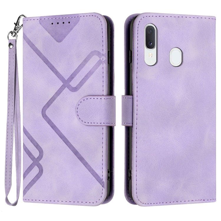 Line Pattern Skin Feel Leather Phone Case, For Samsung Galaxy A20s, For Samsung Galaxy Note10+, For Samsung Galaxy A20e / A10e, For Samsung Galaxy A70