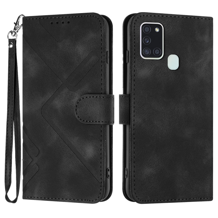 Line Pattern Skin Feel Leather Phone Case, For Samsung Galaxy A21s, For Samsung Galaxy A51 5G, For Samsung Galaxy A71 5G, For Samsung Galaxy A31