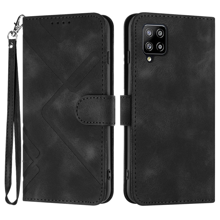 Line Pattern Skin Feel Leather Phone Case, For Samsung Galaxy A41, For Samsung Galaxy A22 4G, For Samsung Galaxy A22 5G, For Samsung Galaxy S21 FE 5G