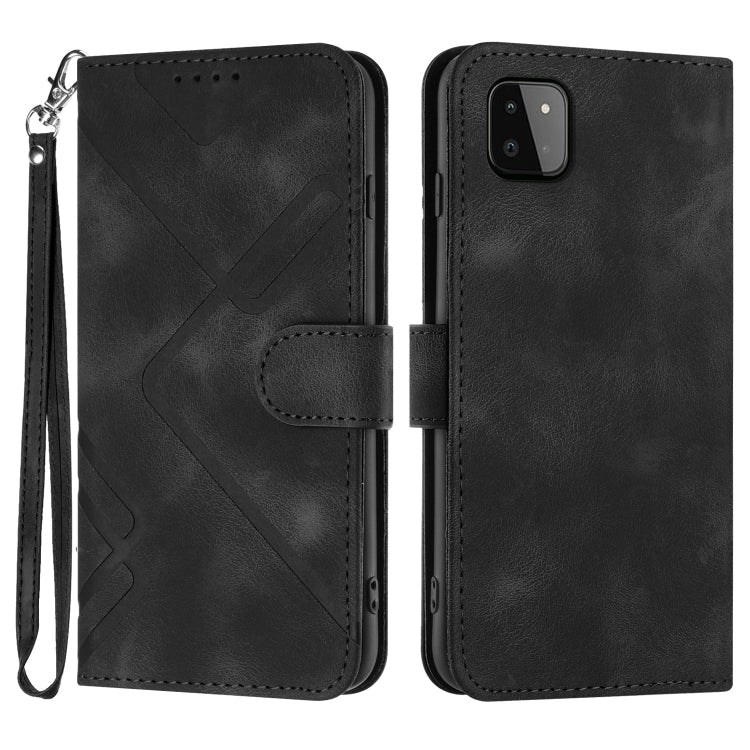 Line Pattern Skin Feel Leather Phone Case, For Samsung Galaxy A41, For Samsung Galaxy A22 4G, For Samsung Galaxy A22 5G, For Samsung Galaxy S21 FE 5G