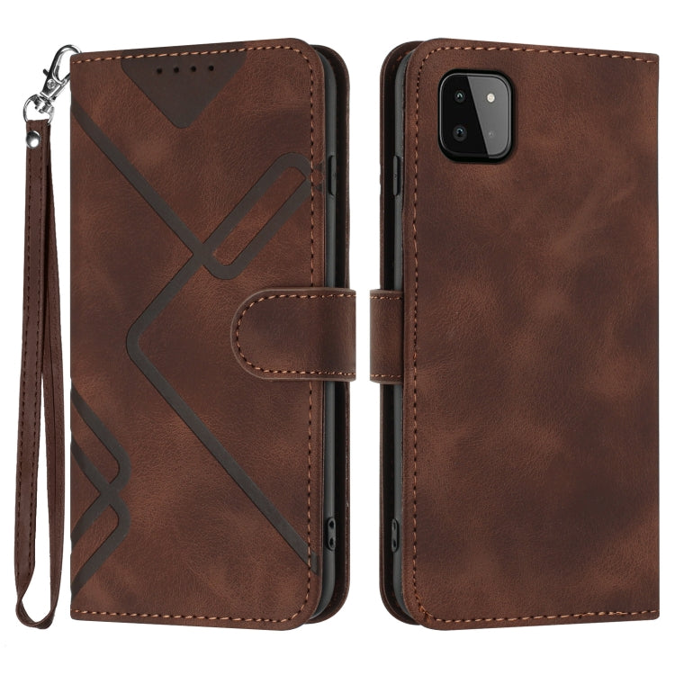 Line Pattern Skin Feel Leather Phone Case, For Samsung Galaxy A41, For Samsung Galaxy A22 4G, For Samsung Galaxy A22 5G, For Samsung Galaxy S21 FE 5G