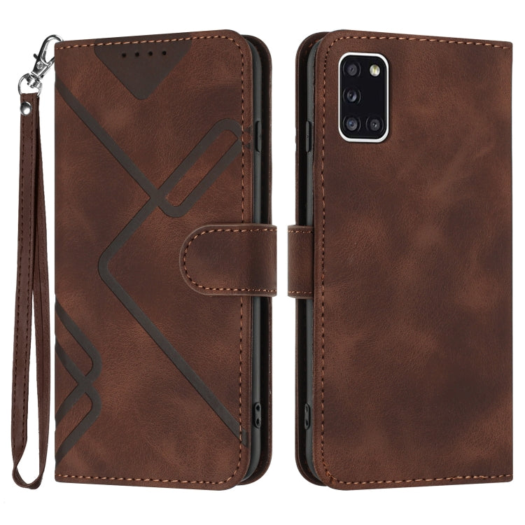 Line Pattern Skin Feel Leather Phone Case, For Samsung Galaxy A21s, For Samsung Galaxy A51 5G, For Samsung Galaxy A71 5G, For Samsung Galaxy A31