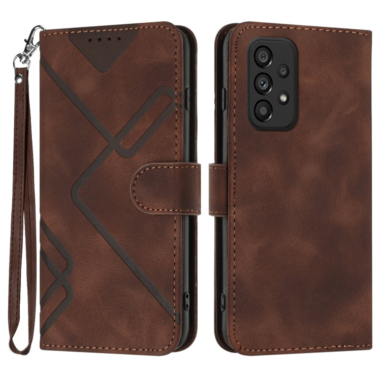 Line Pattern Skin Feel Leather Phone Case, For Samsung Galaxy A33 5G, For Samsung Galaxy A13 4G, For Samsung Galaxy S22 Ultra 5G, For Samsung Galaxy S22+ 5G