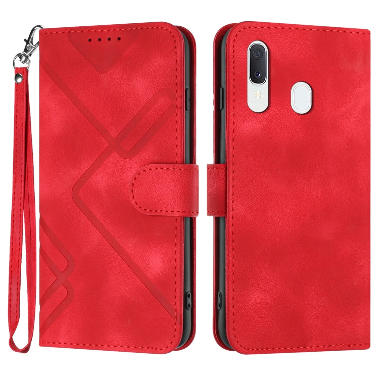 Line Pattern Skin Feel Leather Phone Case, For Samsung Galaxy A40, For Samsung Galaxy A10 / M10, For Samsung Galaxy A20 / A30, For Samsung Galaxy S10e