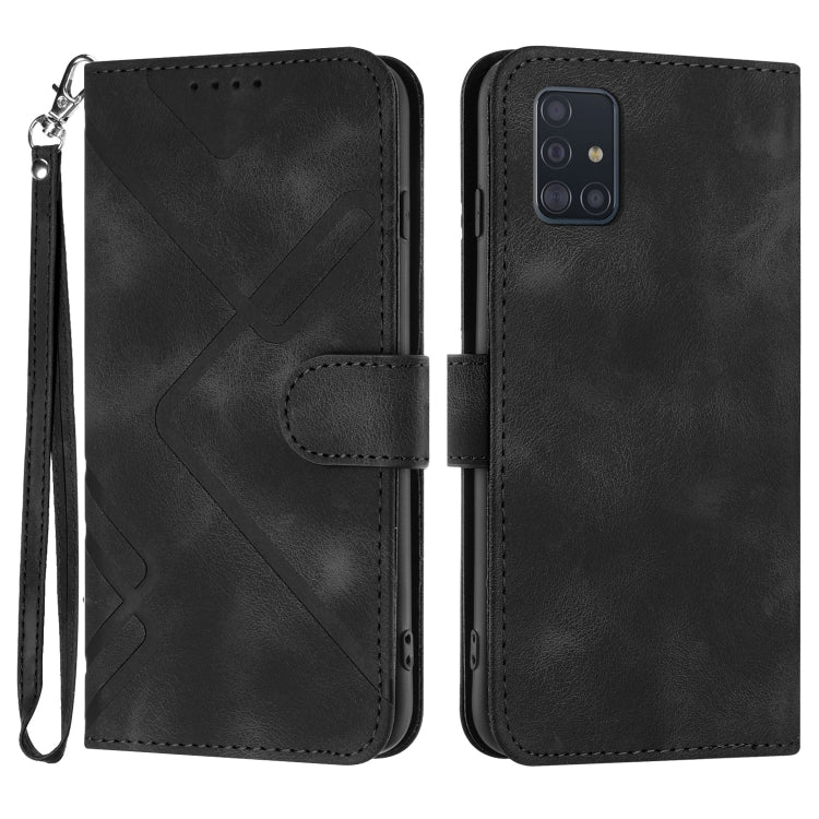 Line Pattern Skin Feel Leather Phone Case, For Samsung Galaxy A21s, For Samsung Galaxy A51 5G, For Samsung Galaxy A71 5G, For Samsung Galaxy A31