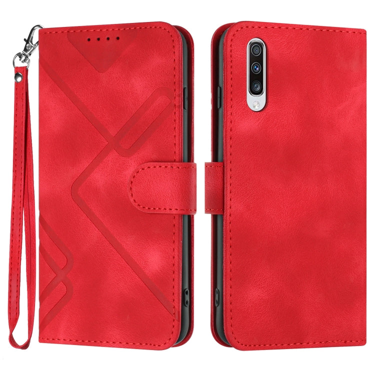 Line Pattern Skin Feel Leather Phone Case, For Samsung Galaxy A20s, For Samsung Galaxy Note10+, For Samsung Galaxy A20e / A10e, For Samsung Galaxy A70