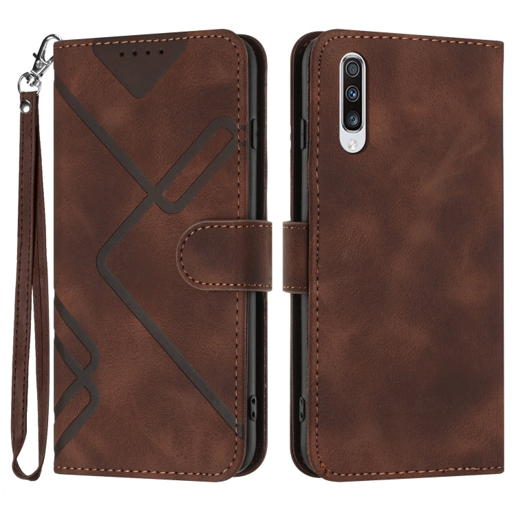 Line Pattern Skin Feel Leather Phone Case, For Samsung Galaxy A20s, For Samsung Galaxy Note10+, For Samsung Galaxy A20e / A10e, For Samsung Galaxy A70