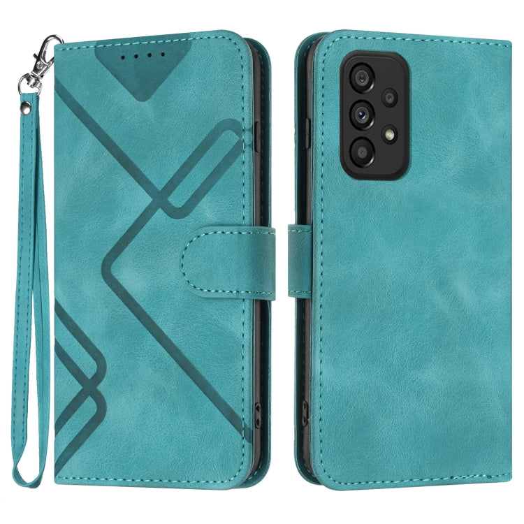 Line Pattern Skin Feel Leather Phone Case, For Samsung Galaxy M33 5G Global, For Samsung Galaxy A53 5G, For Samsung Galaxy A73 5G, For Samsung Galaxy A03 Core