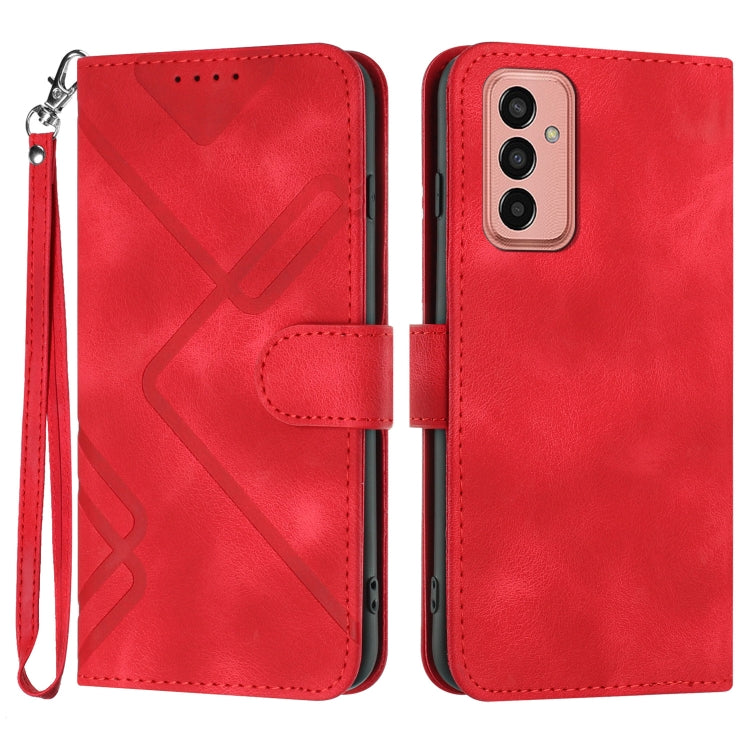 Line Pattern Skin Feel Leather Phone Case, For Samsung Galaxy S23+ 5G, For Samsung Galaxy S23 5G, For Samsung Galaxy A14 5G, For Samsung Galaxy M13 India / F13