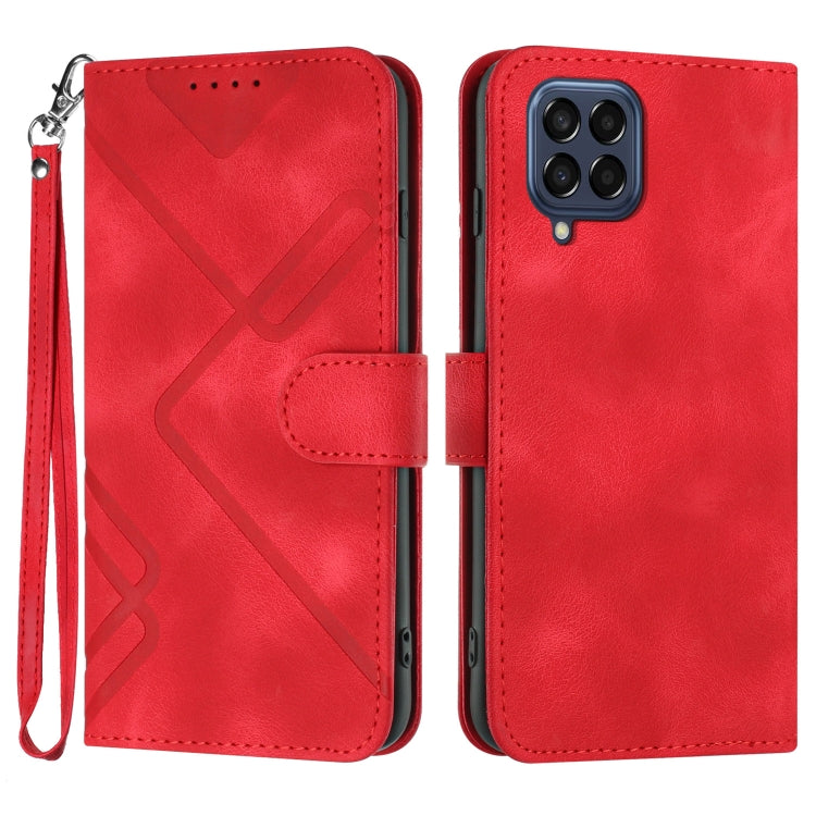 Line Pattern Skin Feel Leather Phone Case, For Samsung Galaxy M33 5G Global, For Samsung Galaxy A53 5G, For Samsung Galaxy A73 5G, For Samsung Galaxy A03 Core
