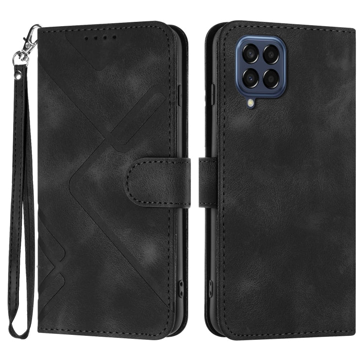 Line Pattern Skin Feel Leather Phone Case, For Samsung Galaxy M33 5G Global, For Samsung Galaxy A53 5G, For Samsung Galaxy A73 5G, For Samsung Galaxy A03 Core