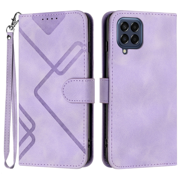 Line Pattern Skin Feel Leather Phone Case, For Samsung Galaxy M33 5G Global, For Samsung Galaxy A53 5G, For Samsung Galaxy A73 5G, For Samsung Galaxy A03 Core