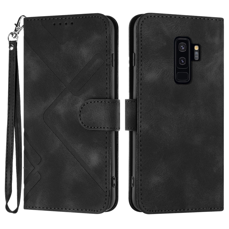 Line Pattern Skin Feel Leather Phone Case, For Samsung Galaxy S9+, For Samsung Galaxy S9, For Samsung Galaxy A8 2018