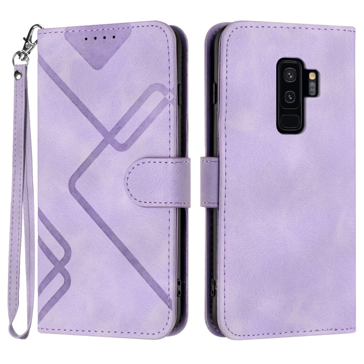 Line Pattern Skin Feel Leather Phone Case, For Samsung Galaxy S9+, For Samsung Galaxy S9, For Samsung Galaxy A8 2018