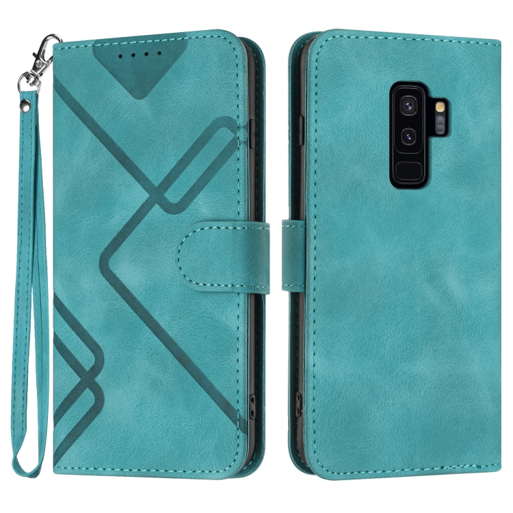 Line Pattern Skin Feel Leather Phone Case, For Samsung Galaxy S9+, For Samsung Galaxy S9, For Samsung Galaxy A8 2018
