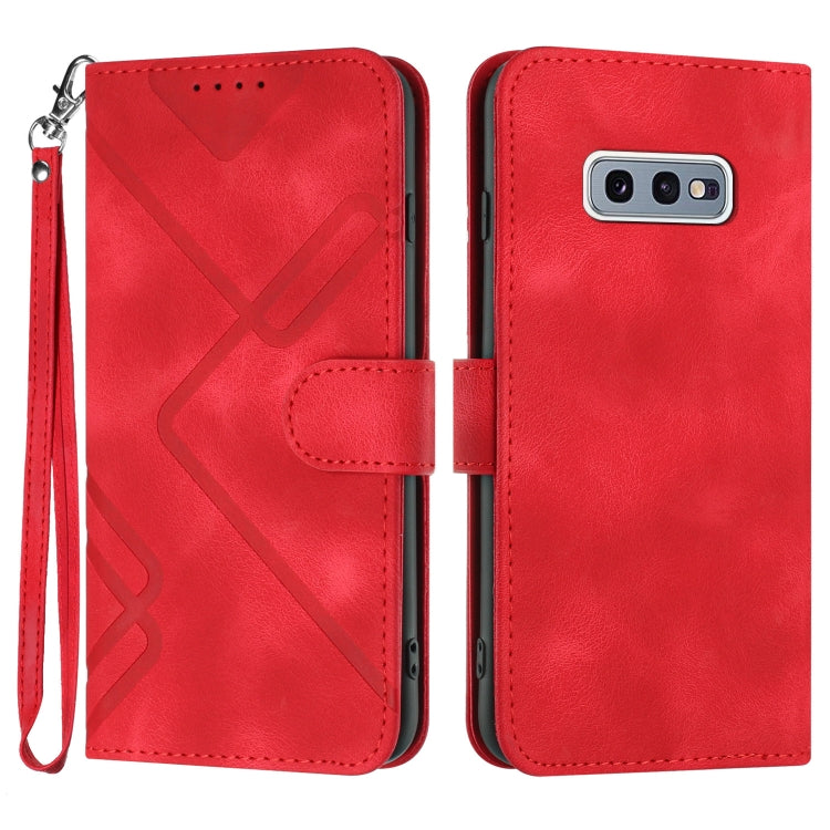Line Pattern Skin Feel Leather Phone Case, For Samsung Galaxy A40, For Samsung Galaxy A10 / M10, For Samsung Galaxy A20 / A30, For Samsung Galaxy S10e