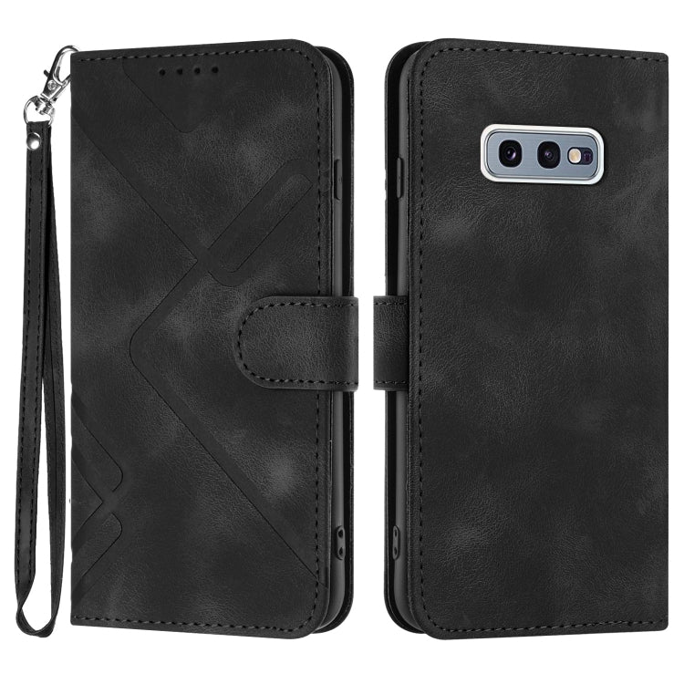 Line Pattern Skin Feel Leather Phone Case, For Samsung Galaxy A40, For Samsung Galaxy A10 / M10, For Samsung Galaxy A20 / A30, For Samsung Galaxy S10e