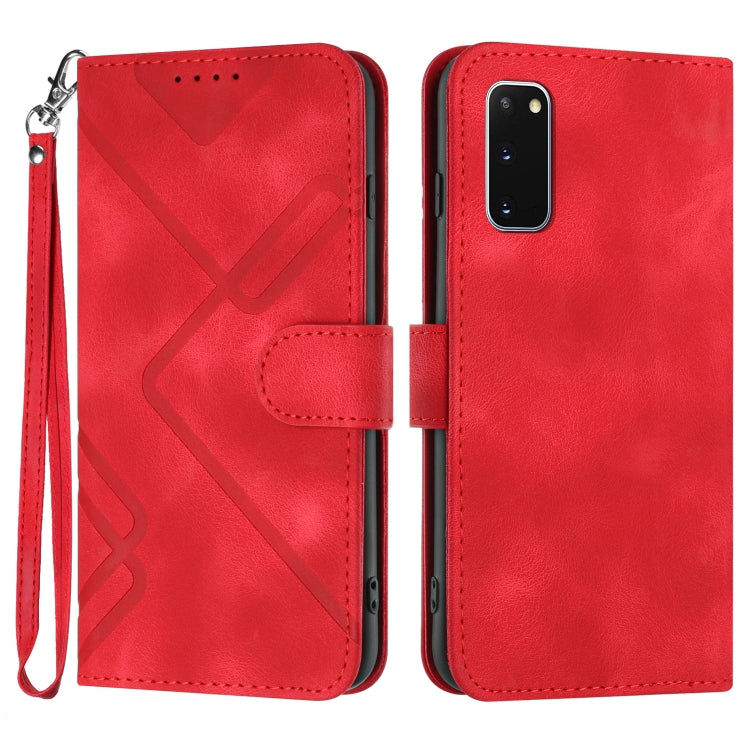 Line Pattern Skin Feel Leather Phone Case, For Samsung Galaxy A11 EU Version, For Samsung Galaxy S20, For Samsung Galaxy S20+, For Samsung Galaxy A21 EU Version