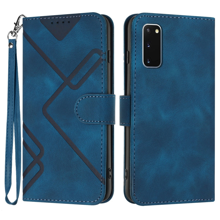 Line Pattern Skin Feel Leather Phone Case, For Samsung Galaxy A11 EU Version, For Samsung Galaxy S20, For Samsung Galaxy S20+, For Samsung Galaxy A21 EU Version