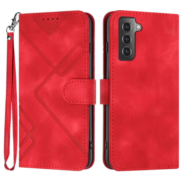 Line Pattern Skin Feel Leather Phone Case, For Samsung Galaxy S21 5G, For Samsung Galaxy S21+ 5G, For Samsung Galaxy S21 Ultra 5G, For Samsung Galaxy A02s 164mm