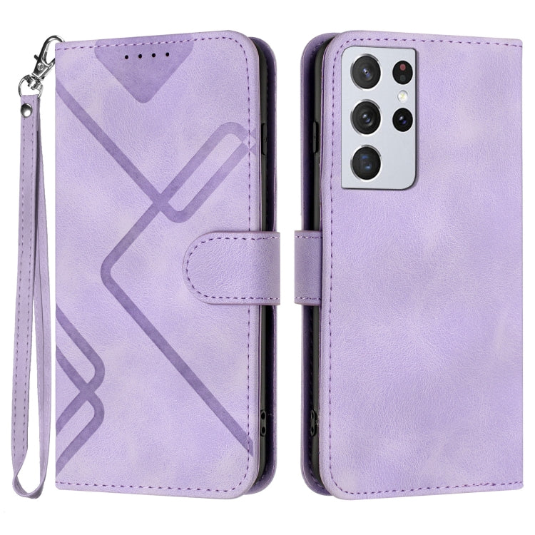 Line Pattern Skin Feel Leather Phone Case, For Samsung Galaxy S21 5G, For Samsung Galaxy S21+ 5G, For Samsung Galaxy S21 Ultra 5G, For Samsung Galaxy A02s 164mm