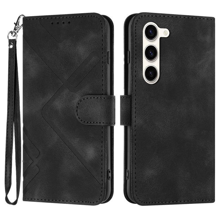 Line Pattern Skin Feel Leather Phone Case, For Samsung Galaxy S23+ 5G, For Samsung Galaxy S23 5G, For Samsung Galaxy A14 5G, For Samsung Galaxy M13 India / F13