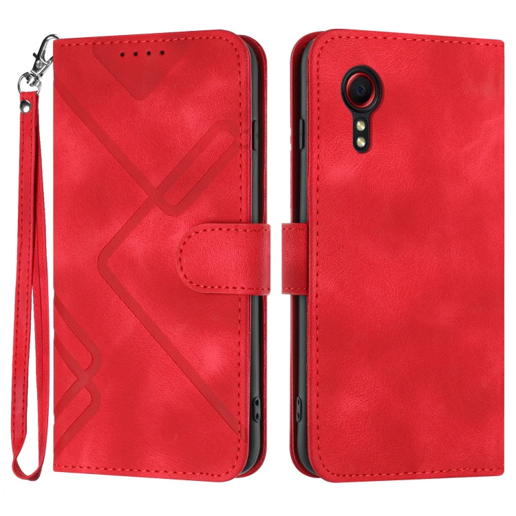 Line Pattern Skin Feel Leather Phone Case, For Samsung Galaxy S22 5G, For Samsung Galaxy A13 5G, For Samsung Galaxy Xcover 5, For Samsung Galaxy A03s 166mm