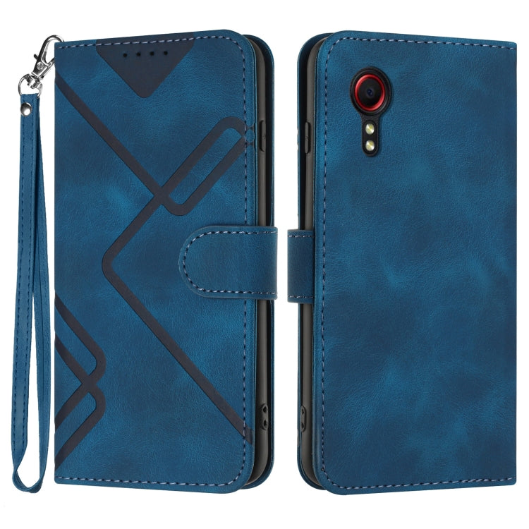 Line Pattern Skin Feel Leather Phone Case, For Samsung Galaxy S22 5G, For Samsung Galaxy A13 5G, For Samsung Galaxy Xcover 5, For Samsung Galaxy A03s 166mm