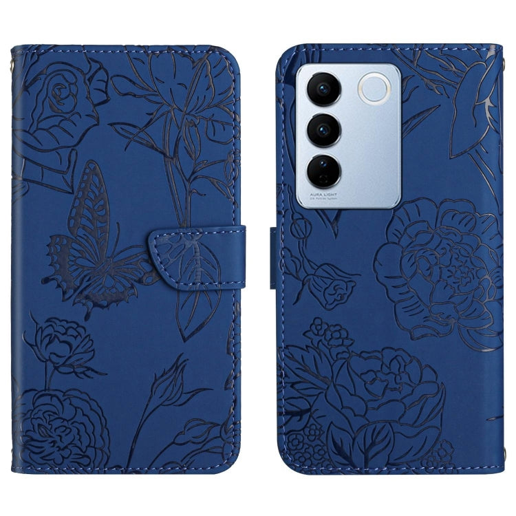 HT03 Skin Feel Butterfly Embossed Flip Leather Phone Case, For vivo V50 5G Global, For vivo Y02A 4G / Y02 4G / Y11 2023, For vivo Y56 5G Global, For vivo V27E 4G Global