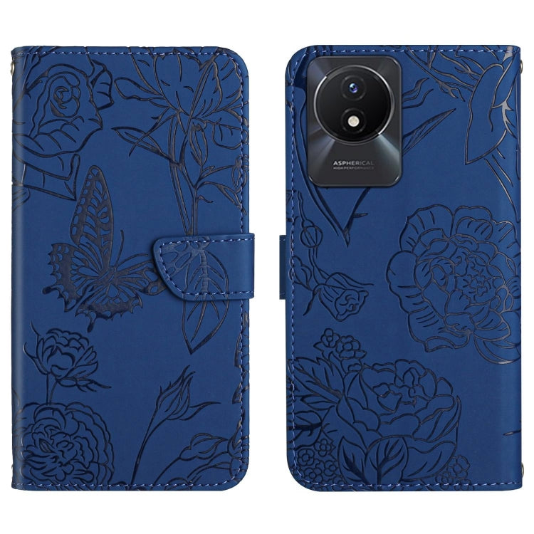 HT03 Skin Feel Butterfly Embossed Flip Leather Phone Case, For vivo V50 5G Global, For vivo Y02A 4G / Y02 4G / Y11 2023, For vivo Y56 5G Global, For vivo V27E 4G Global
