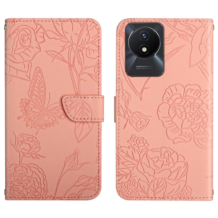 HT03 Skin Feel Butterfly Embossed Flip Leather Phone Case, For vivo V50 5G Global, For vivo Y02A 4G / Y02 4G / Y11 2023, For vivo Y56 5G Global, For vivo V27E 4G Global