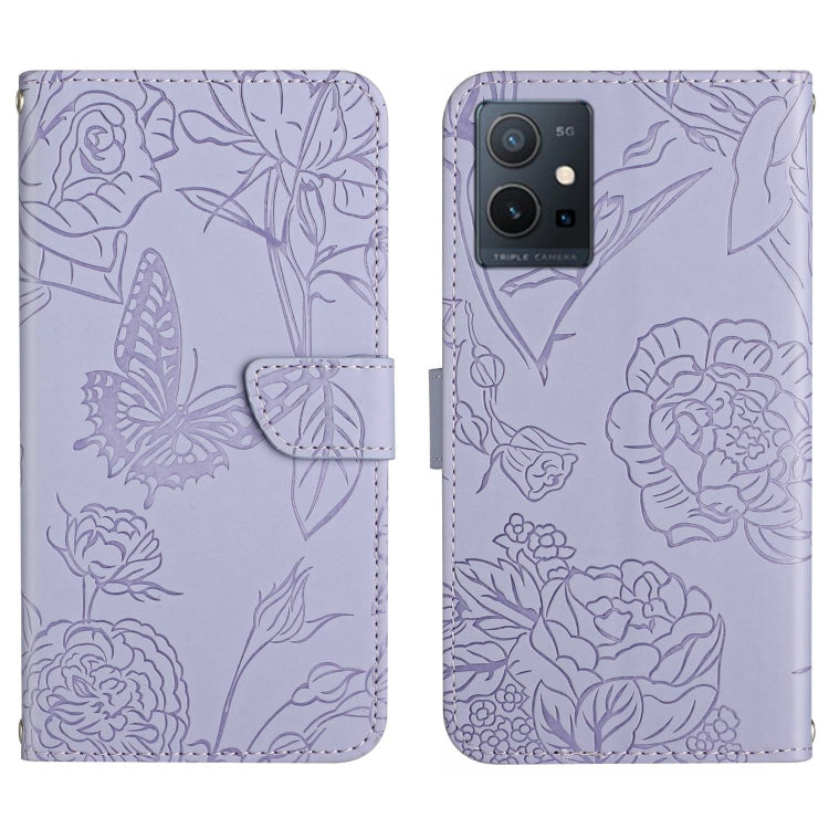 HT03 Skin Feel Butterfly Embossed Flip Leather Phone Case, For vivo Y02S Global / Y16 4G Global, For vivo Y77 5G Global / Y22S 4G Global, For vivo Y77E 5G, For vivo Y75 5G Global