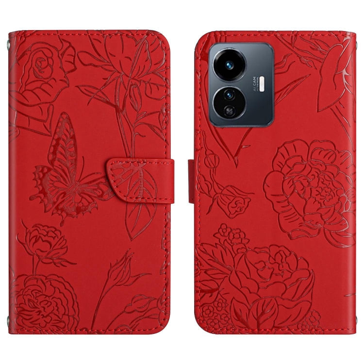 HT03 Skin Feel Butterfly Embossed Flip Leather Phone Case, For vivo Y02S Global / Y16 4G Global, For vivo Y77 5G Global / Y22S 4G Global, For vivo Y77E 5G, For vivo Y75 5G Global